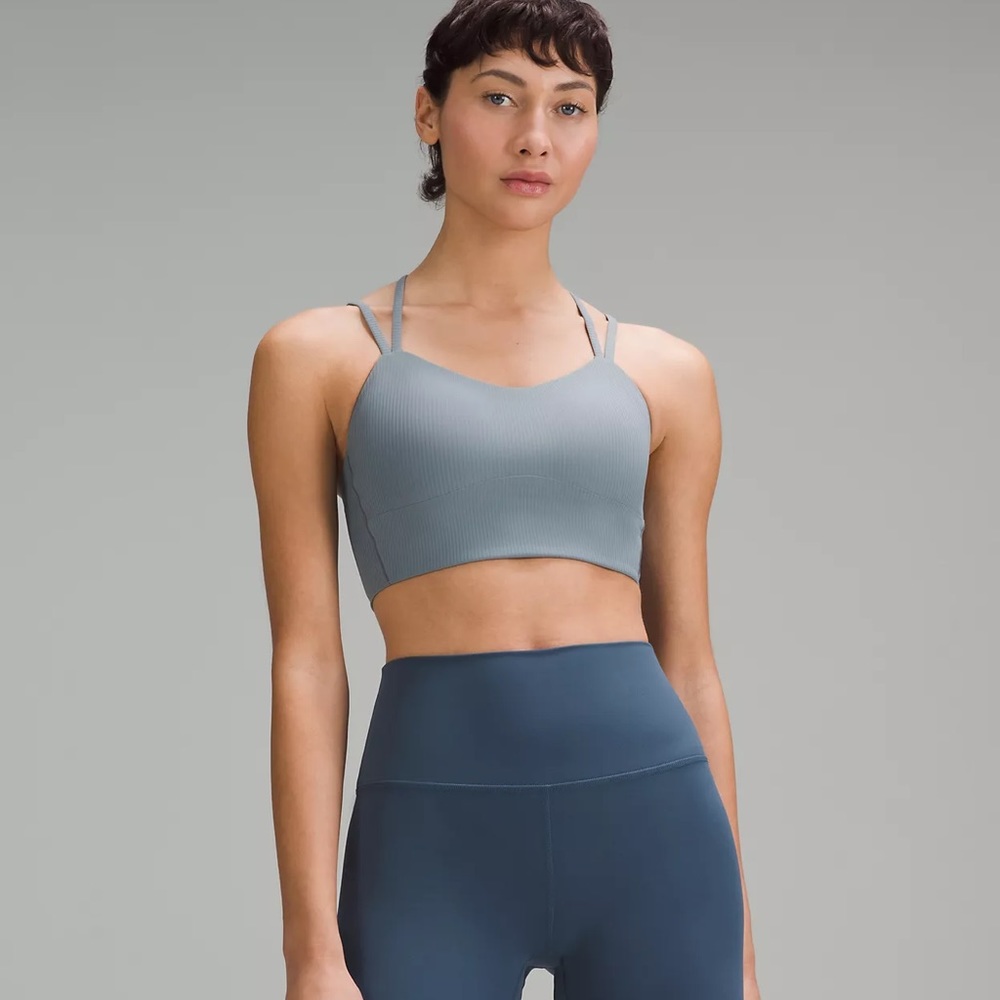 Lululemon Like a Cloud Ribbed Longline Bra *Light Support - Belgian Blue Size 8